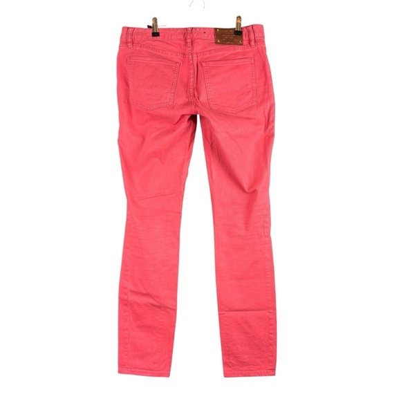 EUC Tory Burch “Ivy Super Skinny” Low Rise Ankle Jeans Sz 28 (Bright Coral Red) - Picture 15 of 16